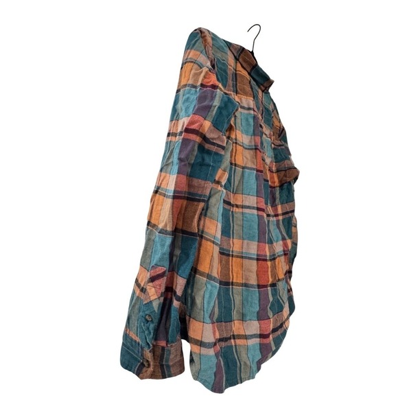 L.L. Bean Signature Plaid Flannel Shirt Womens 10 Multi-Color Excellent Cotton - Picture 9 of 10